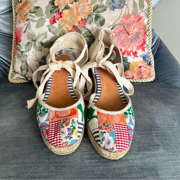 Coach Shoes - Coach Signature Kerrie Patchwork Multi Color Espadrille Wedges